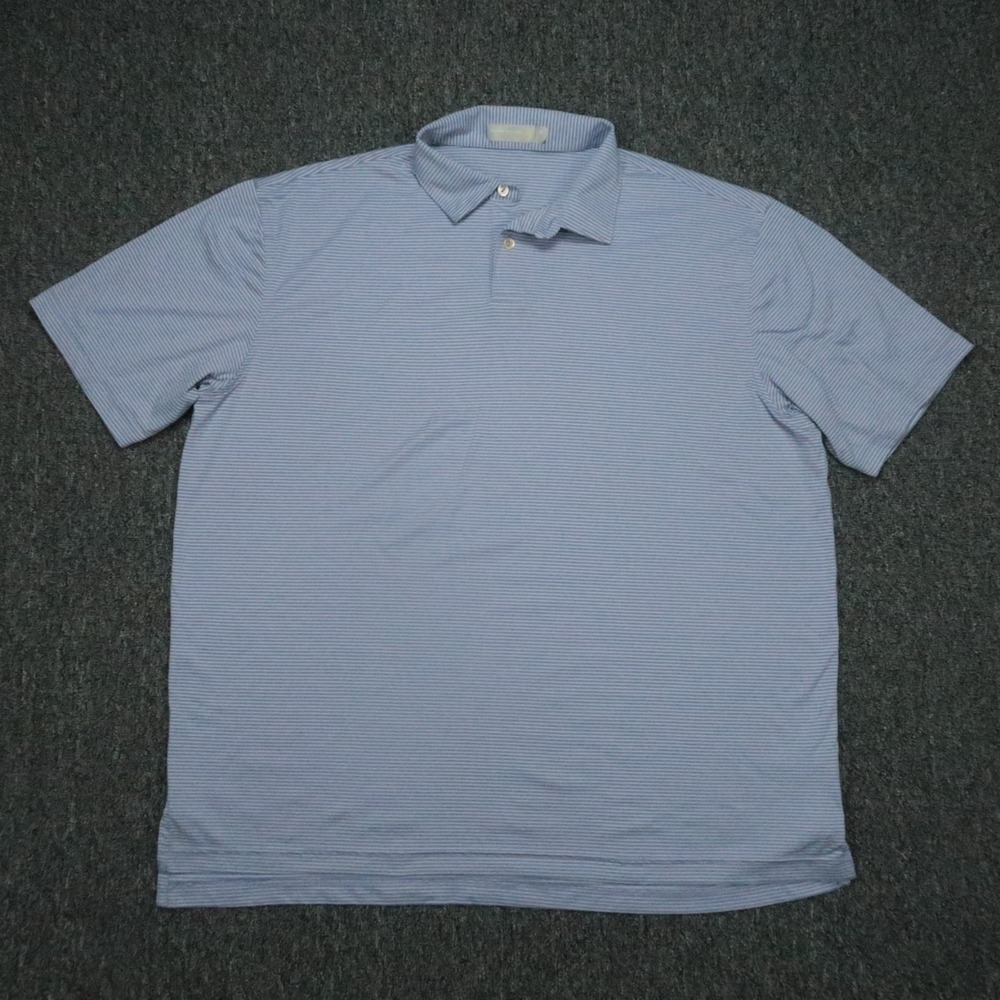Peter Millar Shirt Mens XL Blue Featherweight‎ Polo Short Sleeve Lightweight